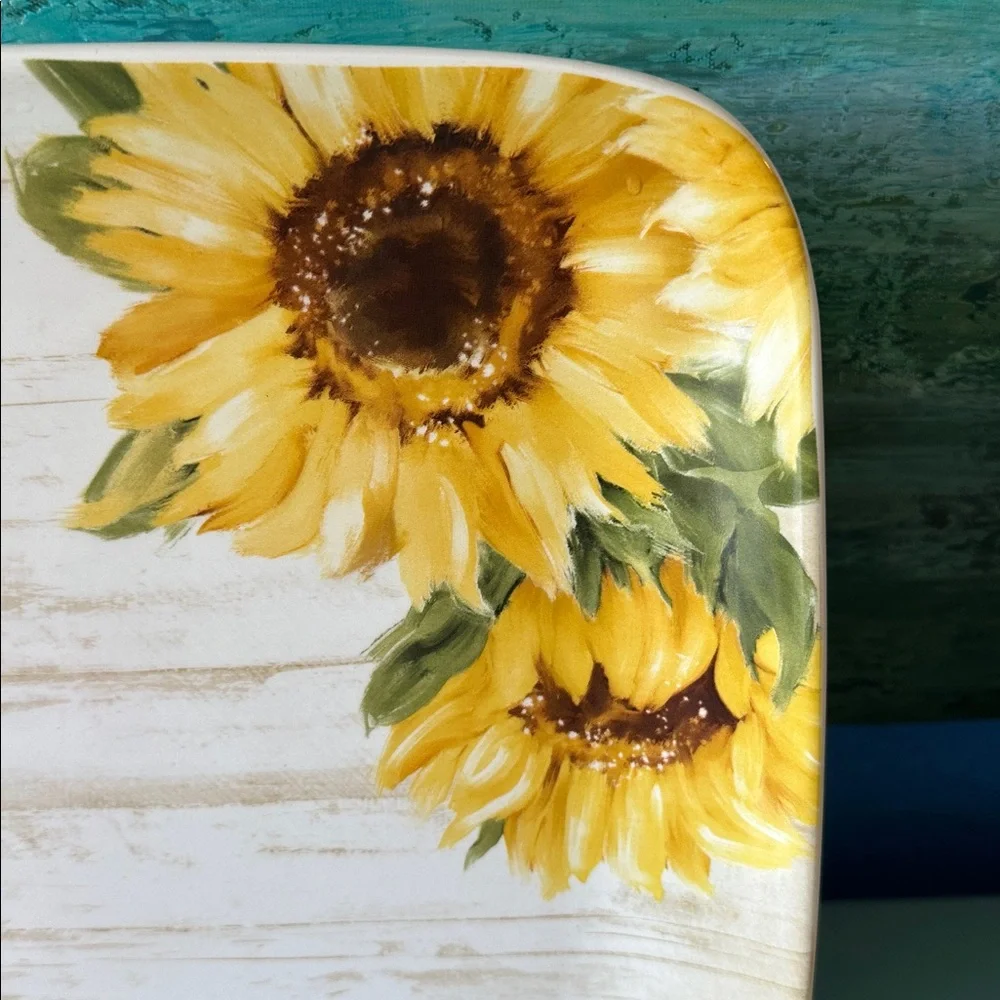Large Serving Platter with Big Beautiful Sunflowers by Certified International